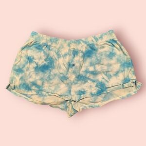Victoria Secret PINK Tye Dye Blue and White Sleep Shorts Size Medium